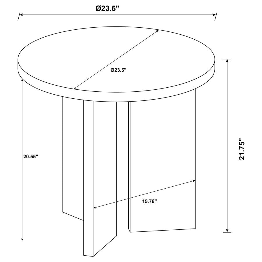 Aragon Round Panel Base End Table Latte