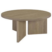 Aragon Round Panel Base Coffee Table Latte