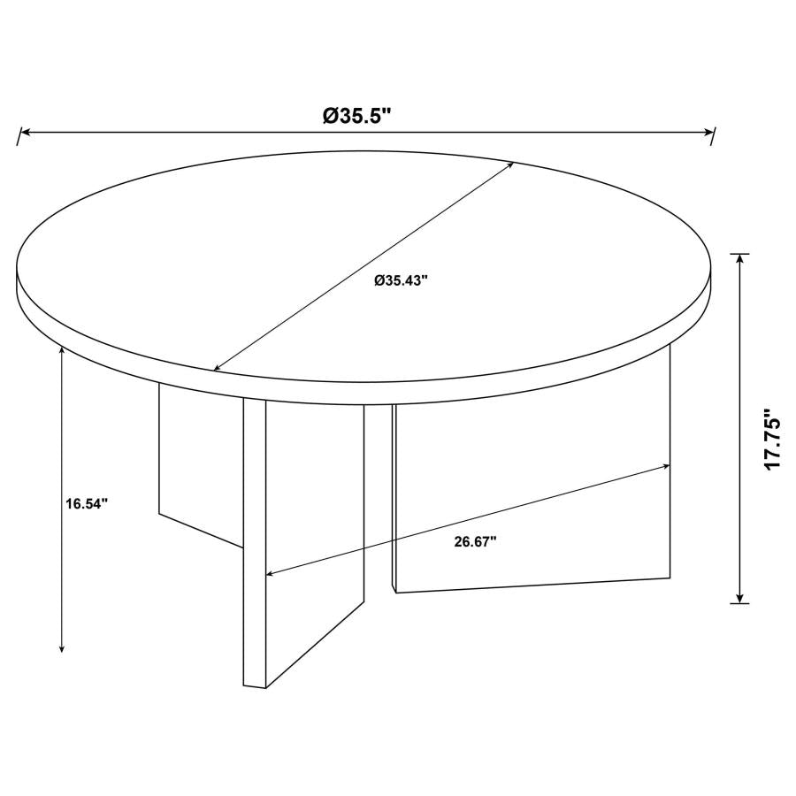 Aragon Round Panel Base Coffee Table Latte