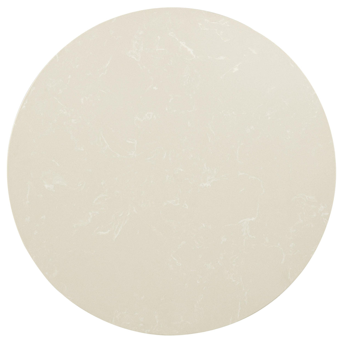 Lucaire Round Cultured Marble Top End Table Honed Cream and Sandstone