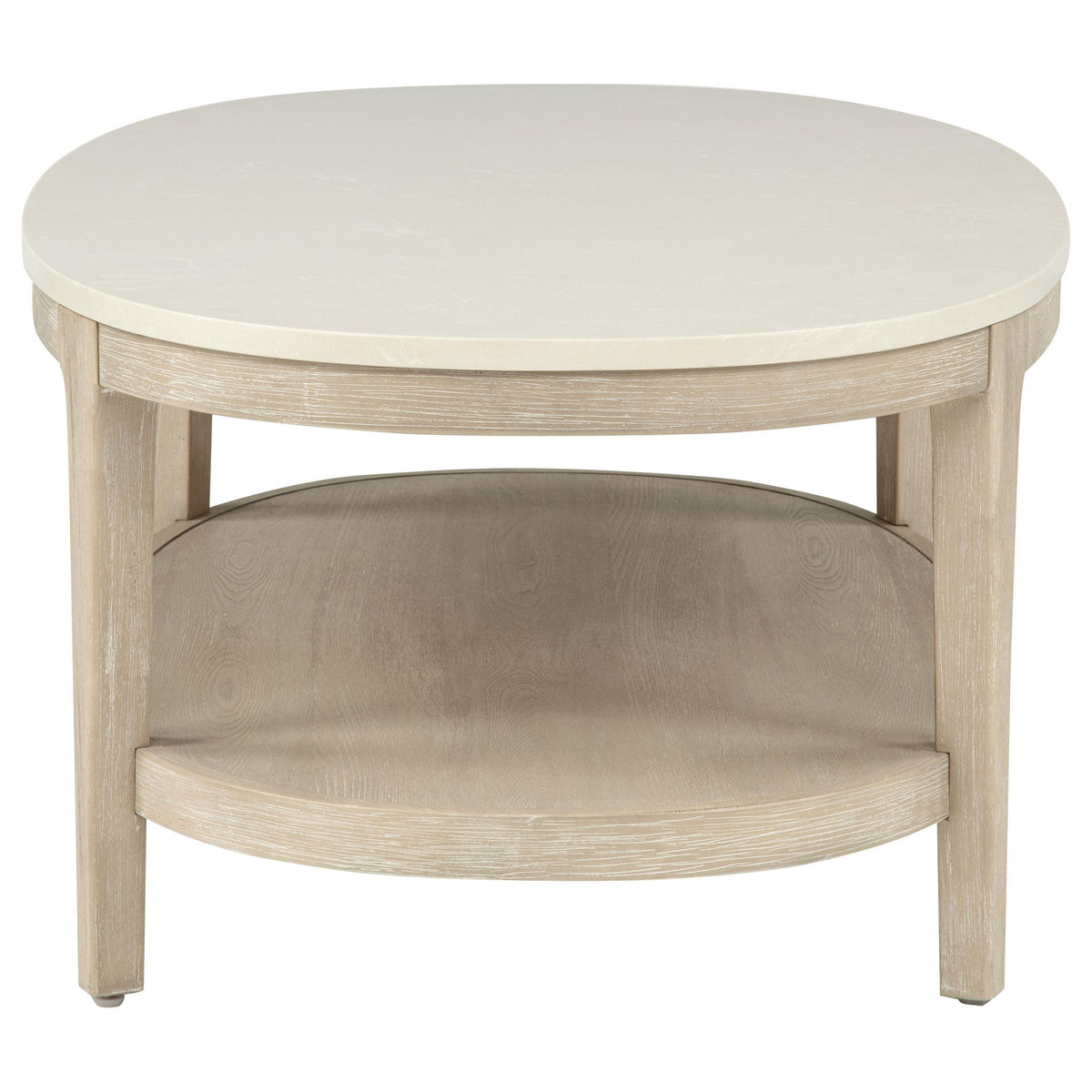 Lucaire Oval Cultured Marble Top Coffee Table Honed Cream and Sandstone