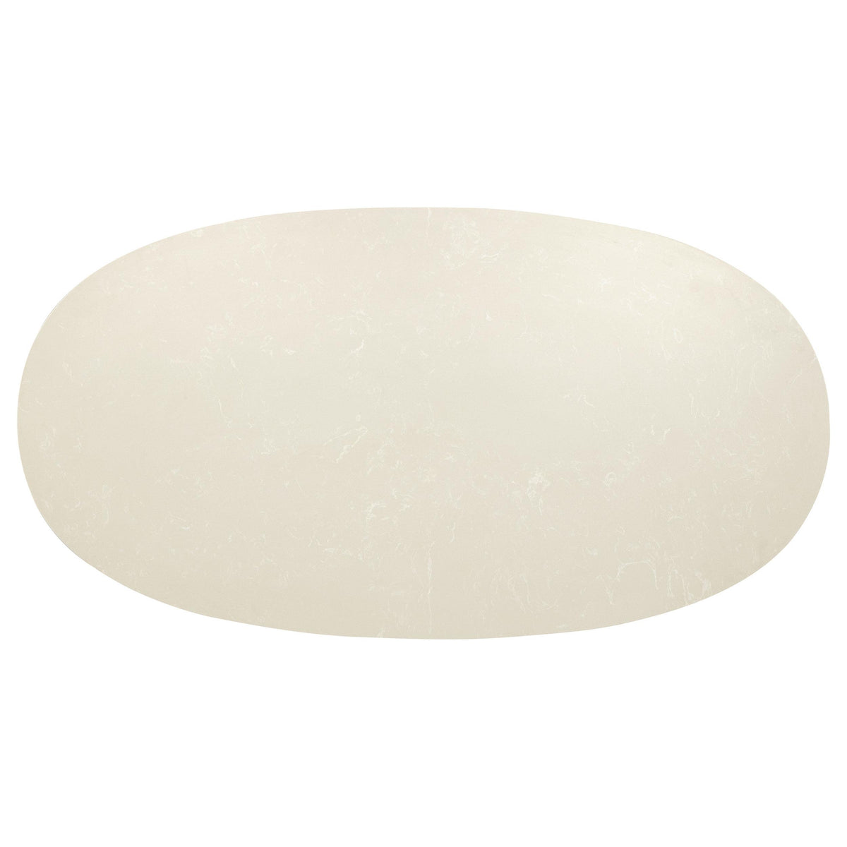 Lucaire Oval Cultured Marble Top Coffee Table Honed Cream and Sandstone