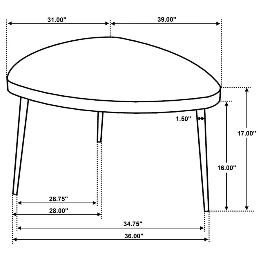 Odessa 3-piece Triangular Coffee and End Table Set Black