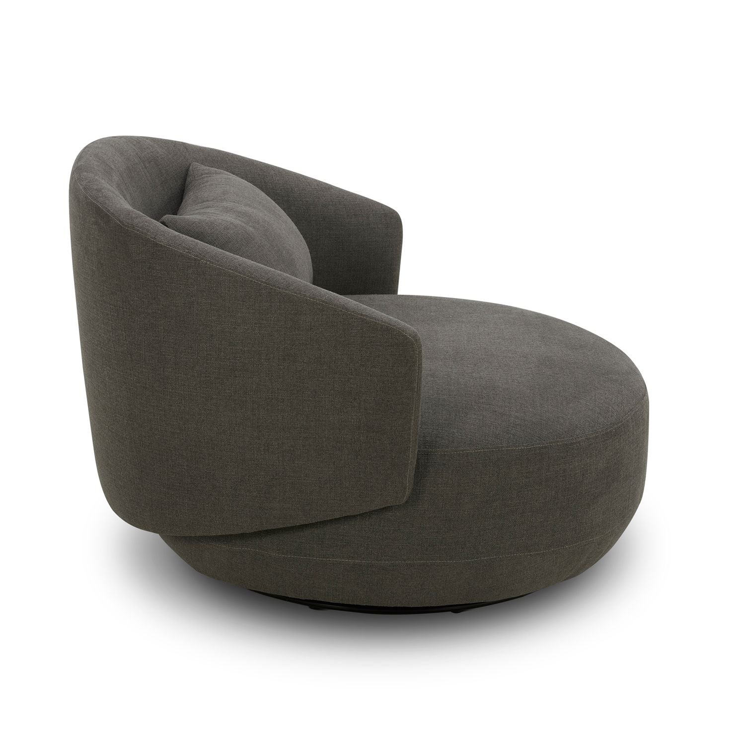 Haley Upholstery Swivel Cuddler Chair - Charcoal