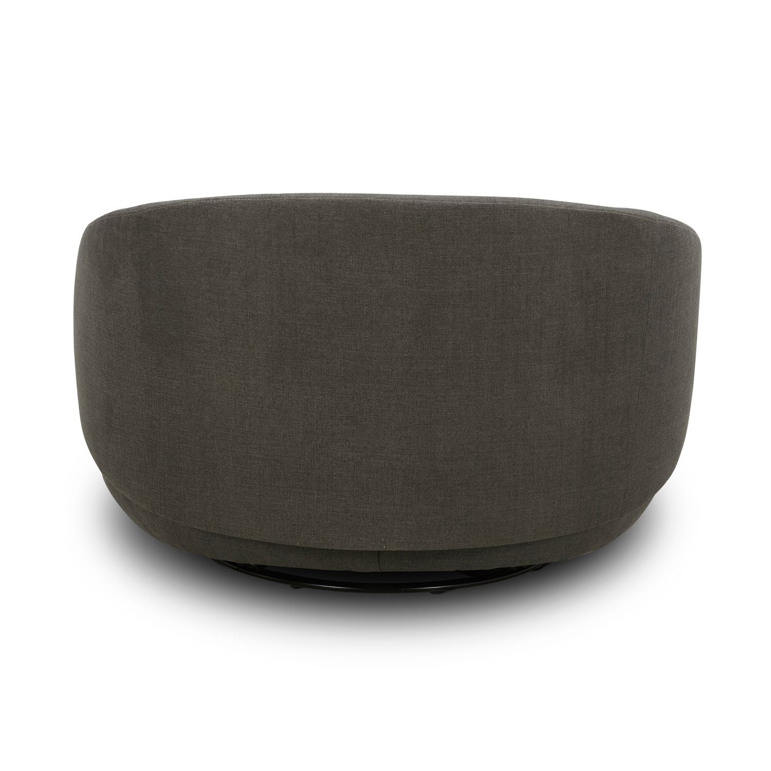 Haley Upholstery Swivel Cuddler Chair - Charcoal