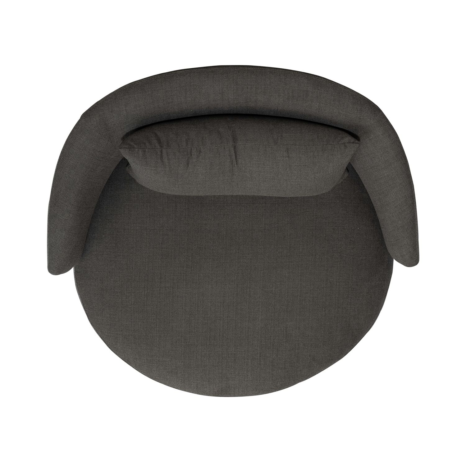 Haley Upholstery Swivel Cuddler Chair - Charcoal