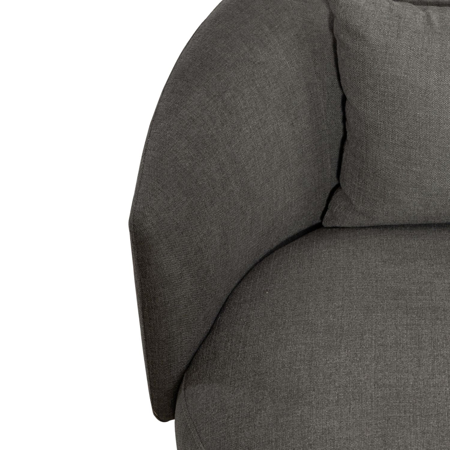 Haley Upholstery Swivel Cuddler Chair - Charcoal