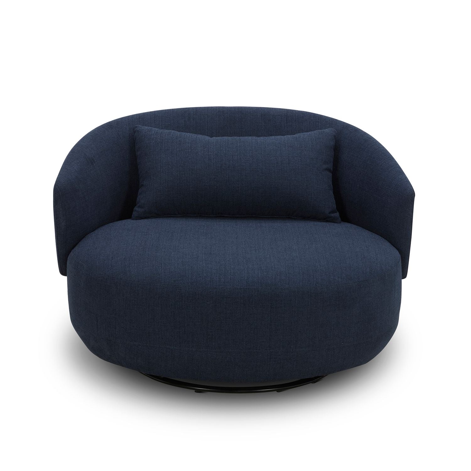 Haley Upholstery Swivel Cuddler Chair - Midnight