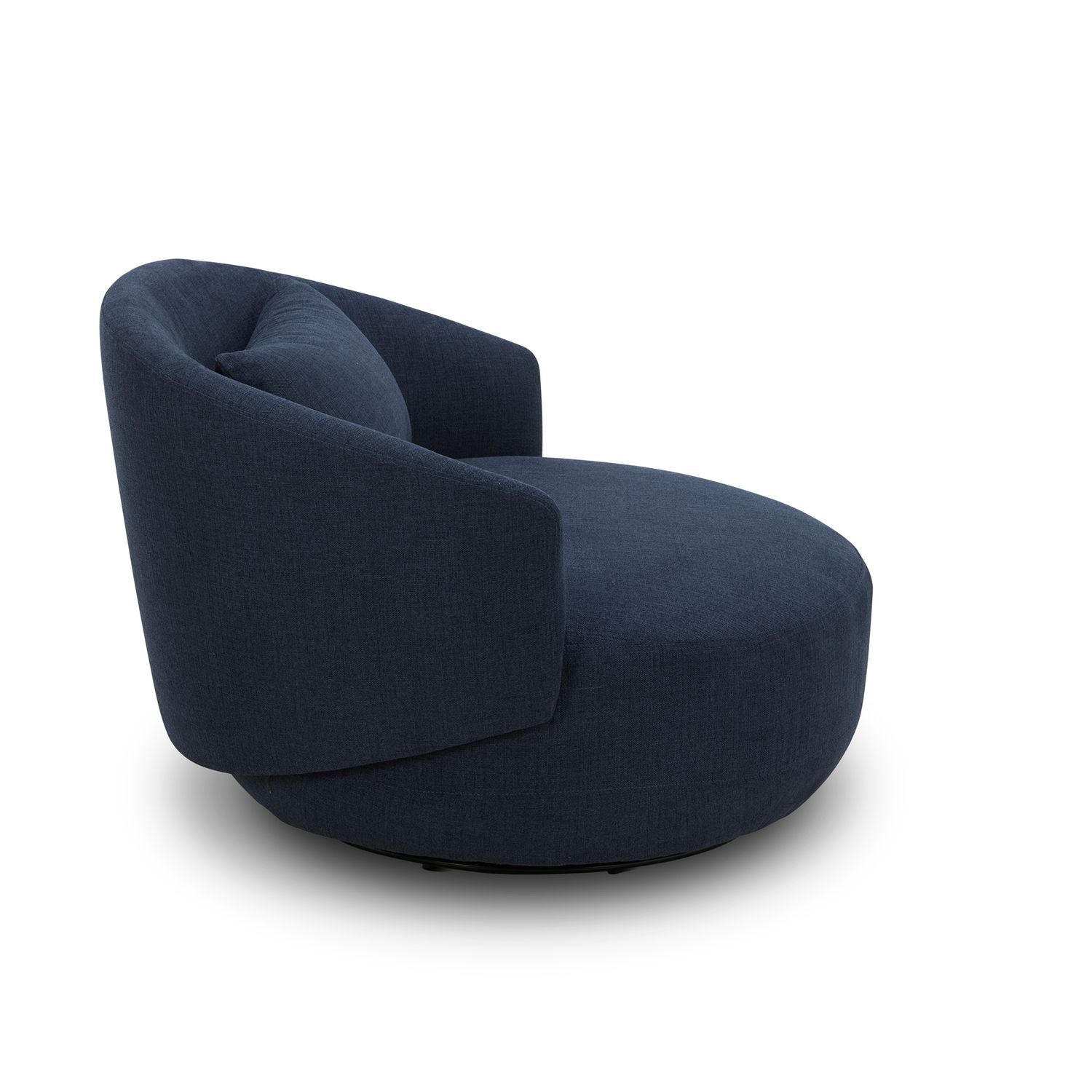 Haley Upholstery Swivel Cuddler Chair - Midnight
