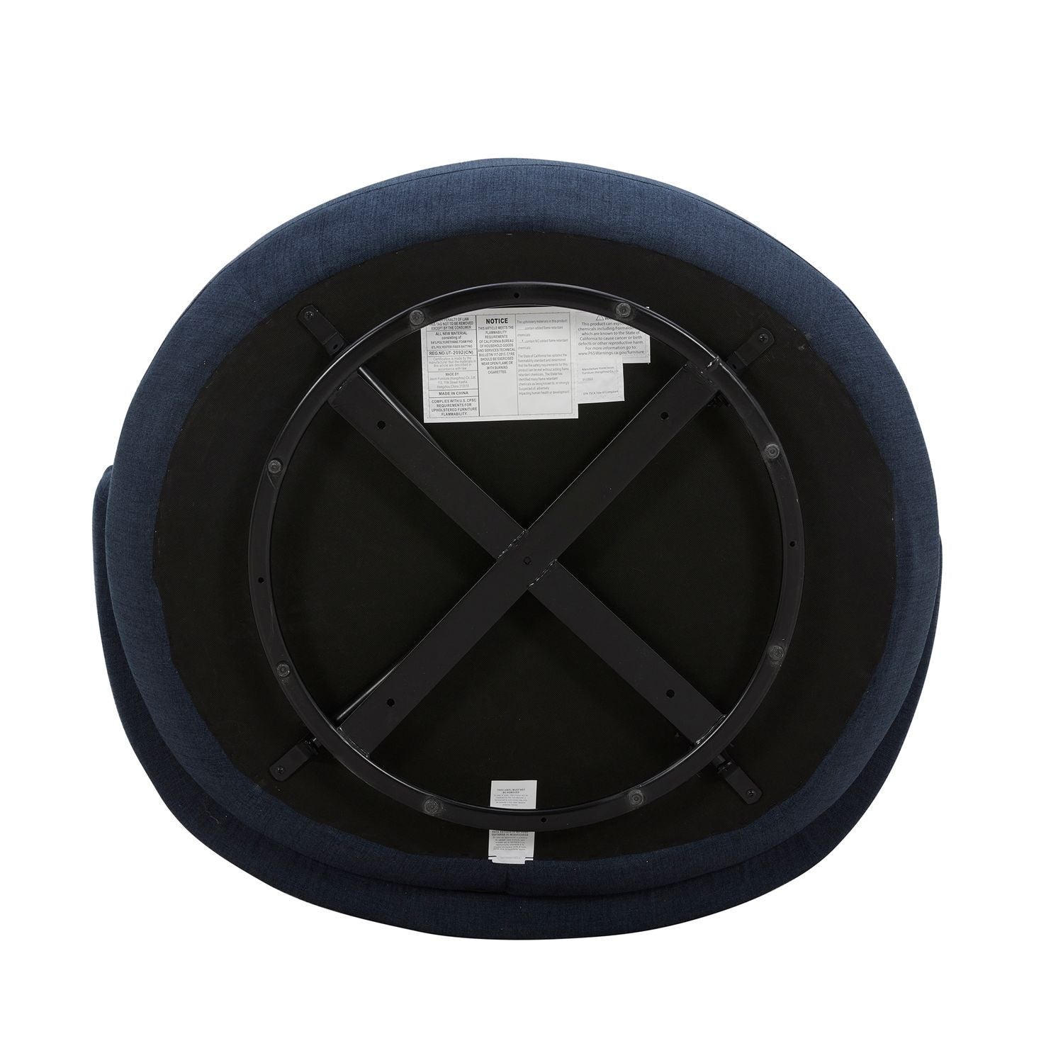 Haley Upholstery Swivel Cuddler Chair - Midnight