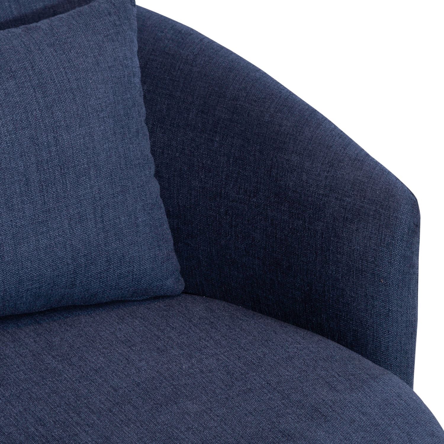 Haley Upholstery Swivel Cuddler Chair - Midnight