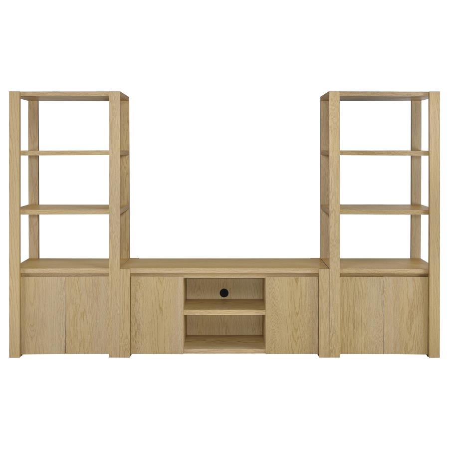 Laurelton 3-shelf Media Tower Tall Pier Cabinet Light Oak