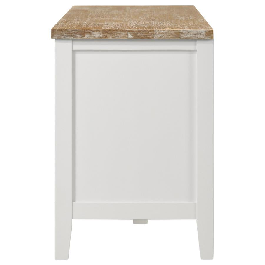 Hollis 2-door Wood 67-inch TV Stand with Drawer Brown and White