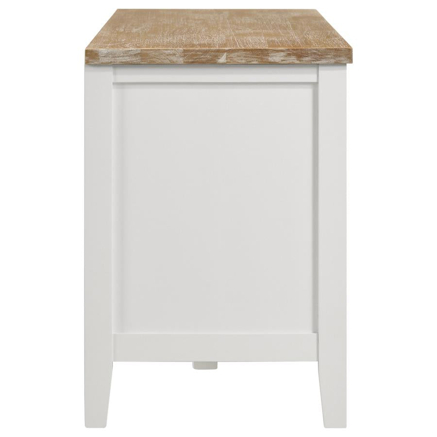 Hollis 2-door Wood 67-inch TV Stand with Drawer Brown and White