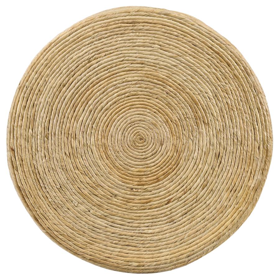 Artina Woven Rattan Round Side End Table Natural Brown