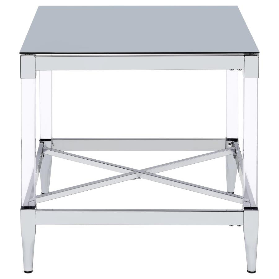 Lindley 2-piece Square Coffee and End Table Set Chrome