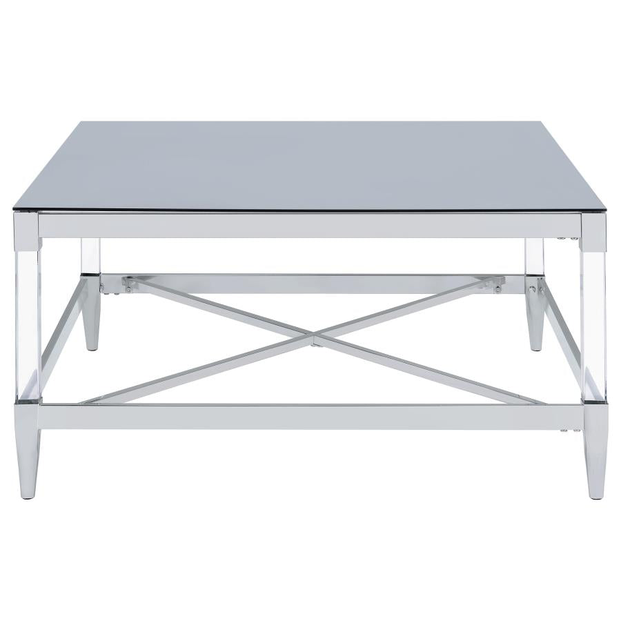 Lindley 2-piece Square Coffee and End Table Set Chrome