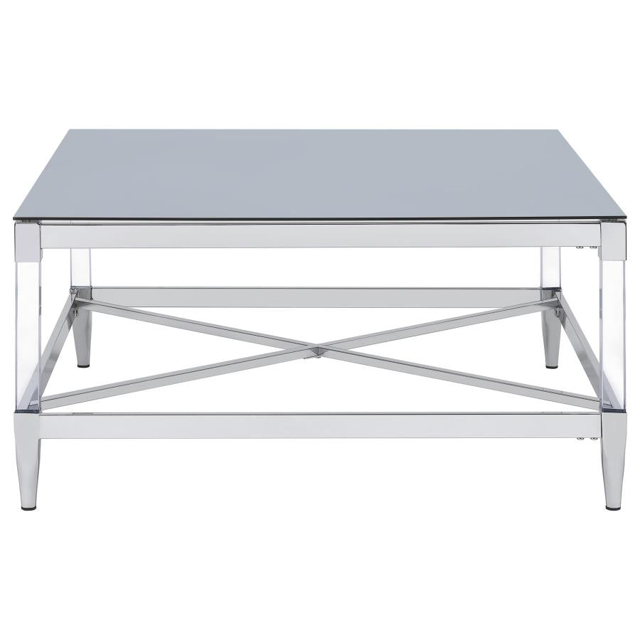 Lindley 2-piece Square Coffee and End Table Set Chrome