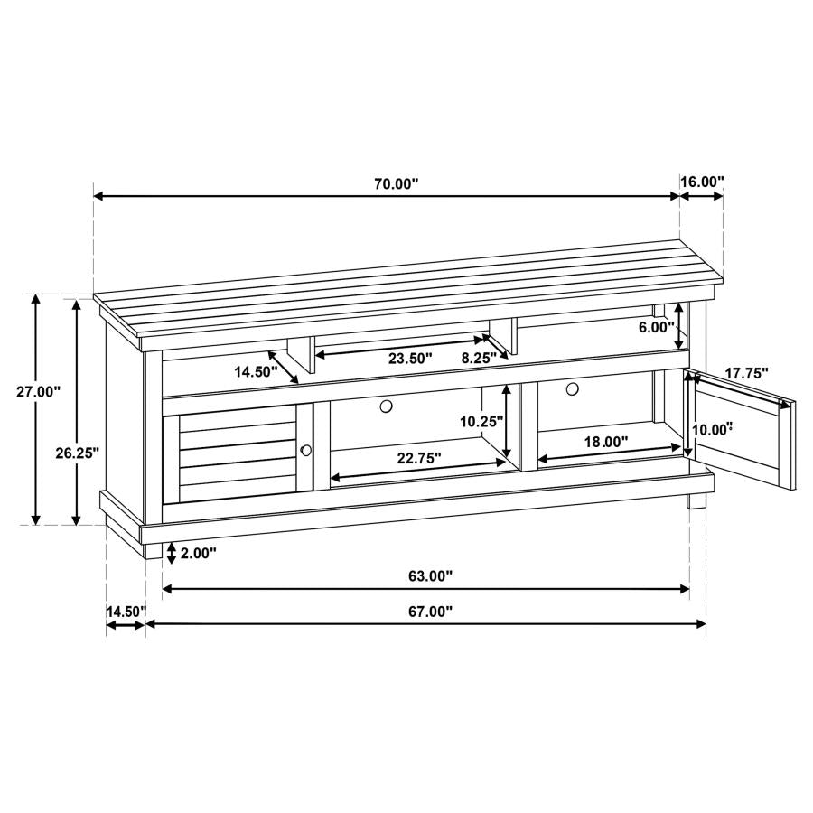 Payne 70-inch TV Stand Media Console Distressed Java