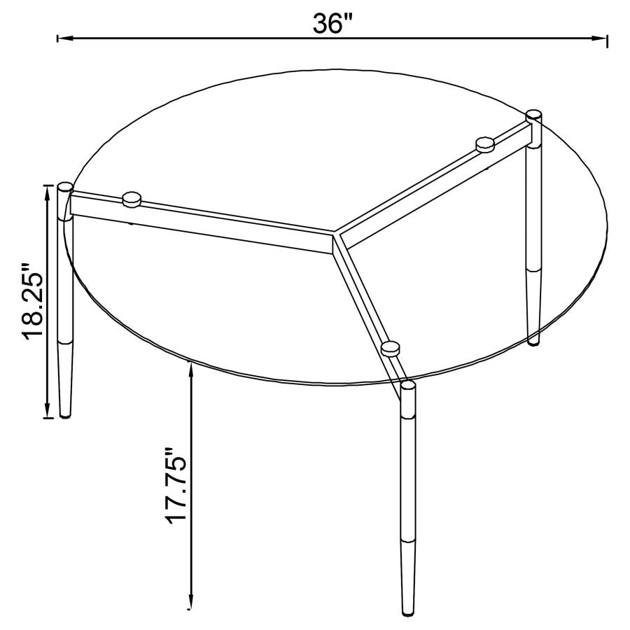 Rosalie Round Smoked Glass Top Coffee Table Grey