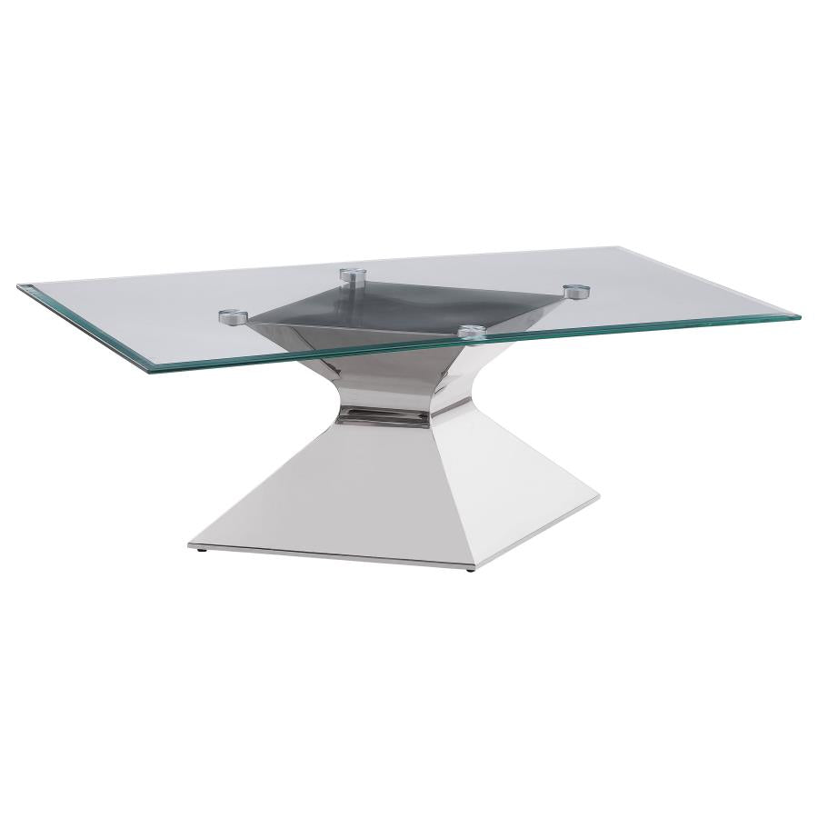Jenny 2-piece Rectangular Coffee and End Table Set Chrome