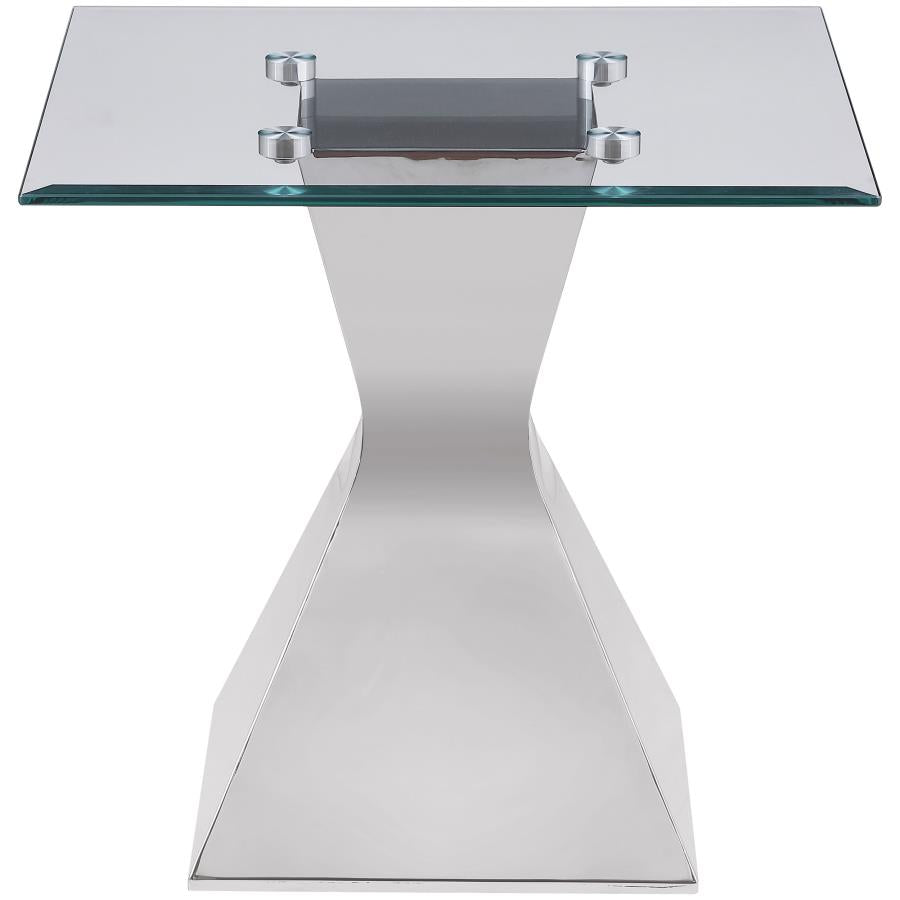 Jenny 2-piece Rectangular Coffee and End Table Set Chrome