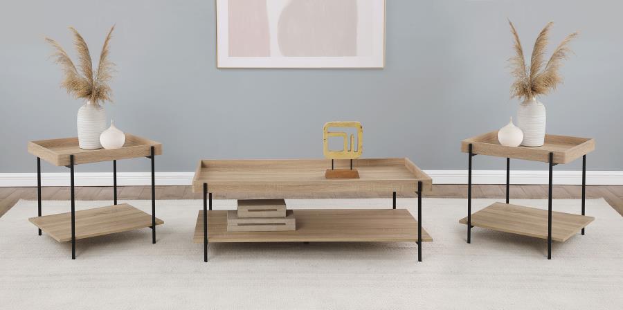 Fallon 3-piece Rectangular Coffee and End Table Set Natural