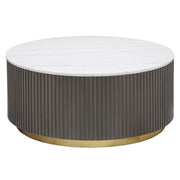 Jason Round White Marble Top Coffee Table Charcoal