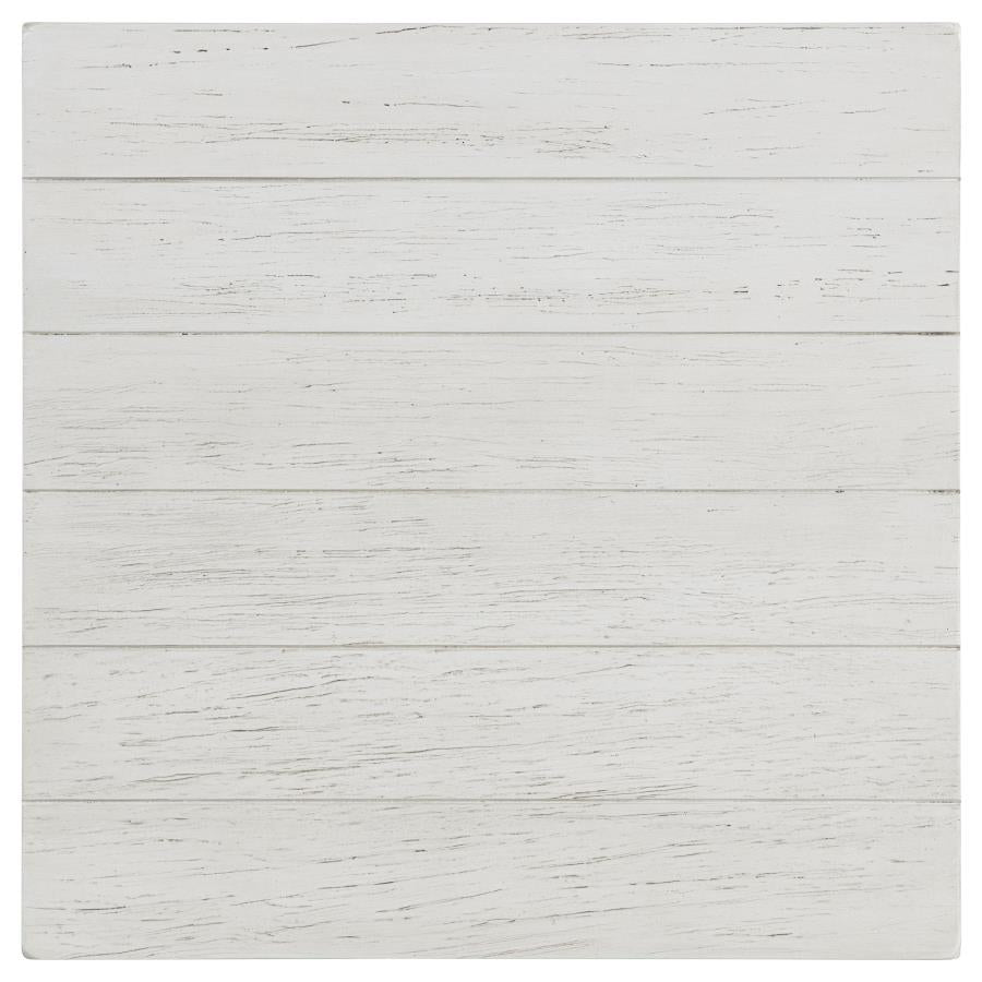 Payne Wood End Table with Shelf Distressed White