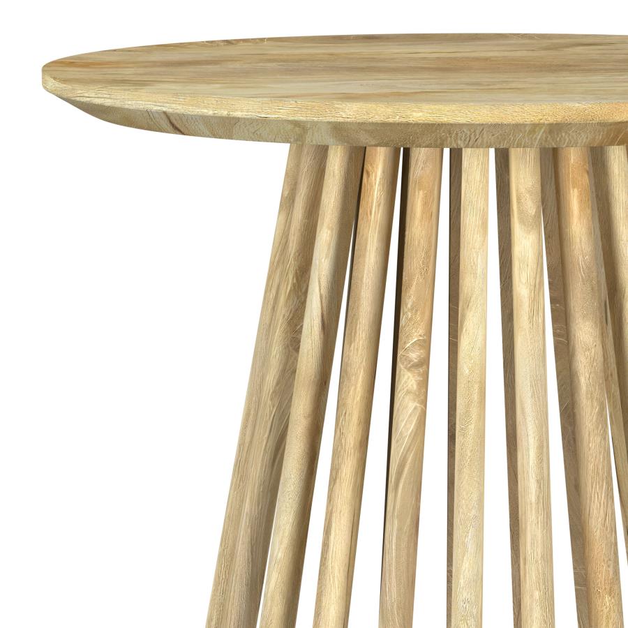 Touhy Round Solid Wood End Side Table Natural Mango