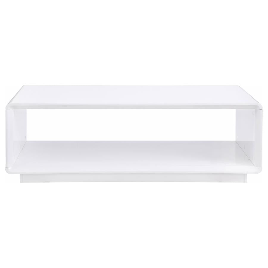 Paseo 2-piece Coffee and End Table Set White High Gloss