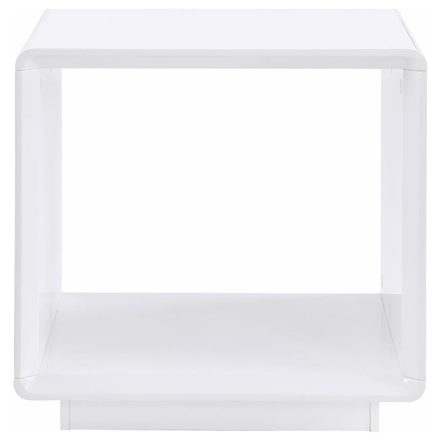 Paseo 2-piece Coffee and End Table Set White High Gloss