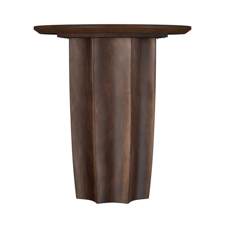 Cayenne Solid Mango Wood Accent Side End Table Walnut