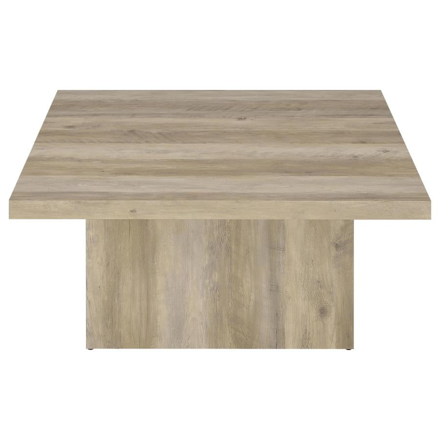 Devar 2-piece Square Coffee End Table Set Distressed Pine