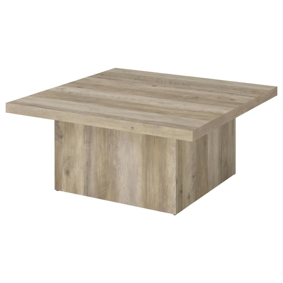 Devar 2-piece Square Coffee End Table Set Distressed Pine