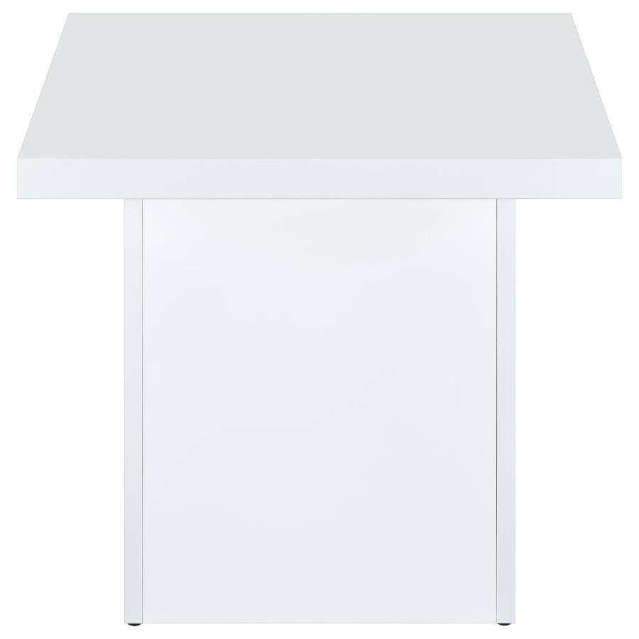 Devar 2-piece Square Coffee End Table Set White High Gloss