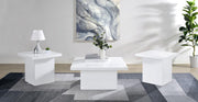 Devar 3-piece Square Coffee End Table Set White High Gloss