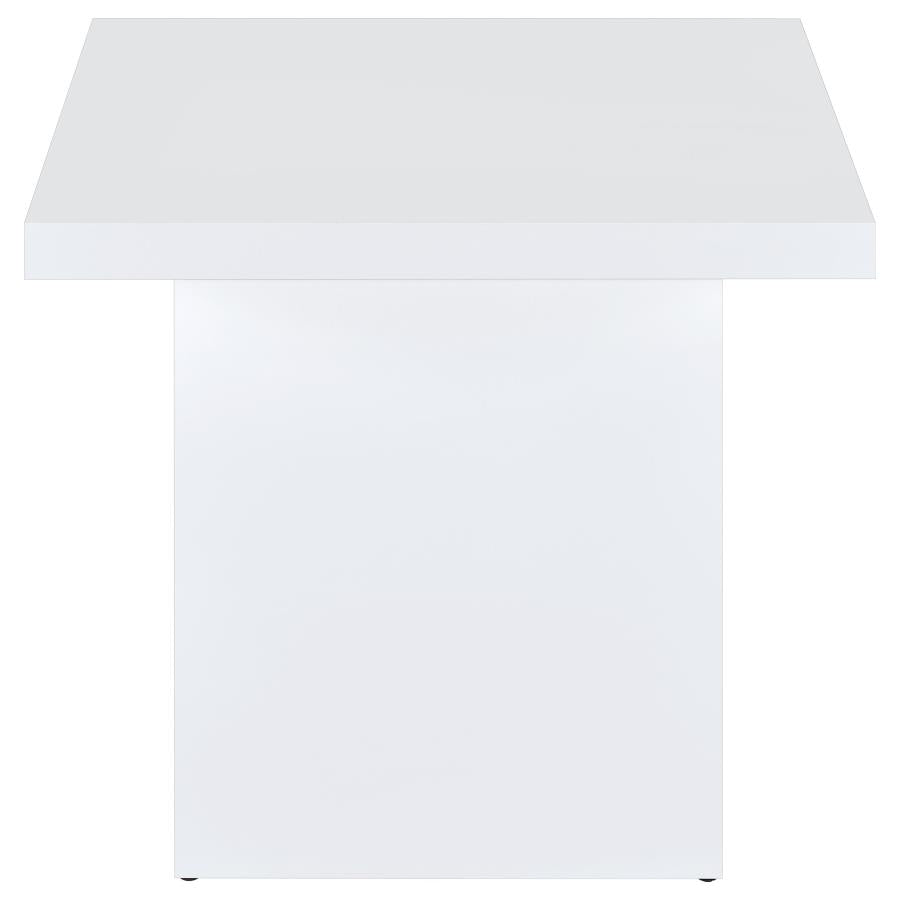 Devar 3-piece Square Coffee End Table Set White High Gloss