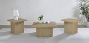 Devar 3-piece Square Cocktail Coffee End Table Set Latte