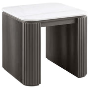 Lior Square Marble Top End Table Charcoal