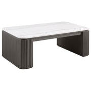 Lior Rectangular Marble Top Coffee Table Charcoal