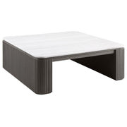 Lior Square Marble Top Coffee Table Charcoal