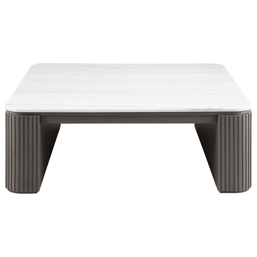 Lior Square Marble Top Coffee Table Charcoal
