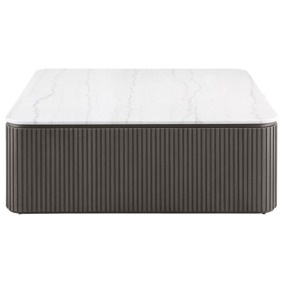 Lior Square Marble Top Coffee Table Charcoal