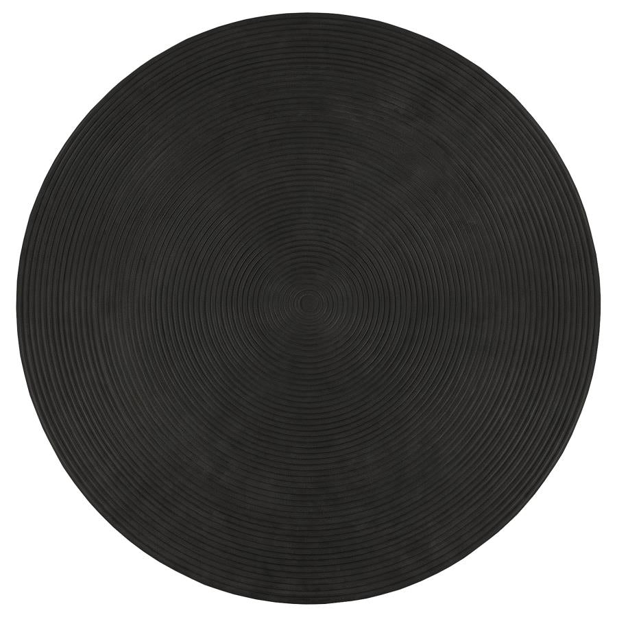 Macedo 2-Piece Transitional Round Rattan Coffee and End Table Set Black