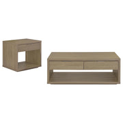 Ingram 2-Piece Coffee and End Table Set with Storage Latte