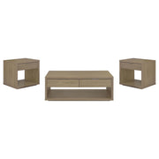 Ingram 3-Piece Coffee and End Table Set with Storage Latte
