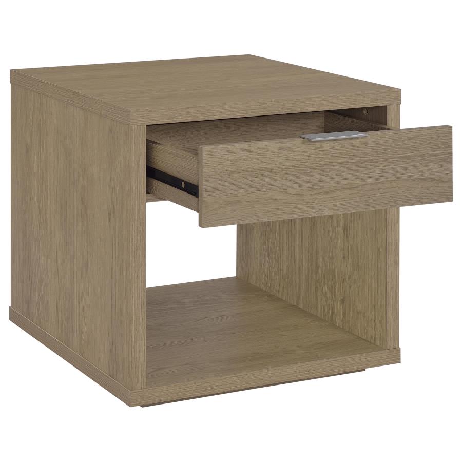 Ingram 3-Piece Coffee and End Table Set with Storage Latte