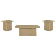 Fraser 3-Piece Greige Pedestal Coffee and End Table Set
