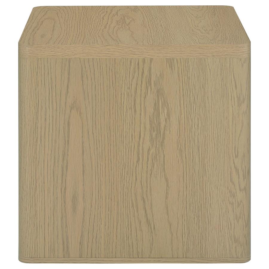 Alsina Square End Table with Open Shelf Greige